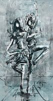 Les danseurs - un travail abstrait avec beaucoup de mouvement
