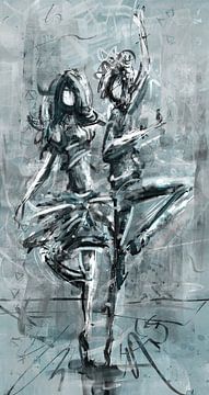 Dansers - abstract werk met veel beweging van Emiel de Lange