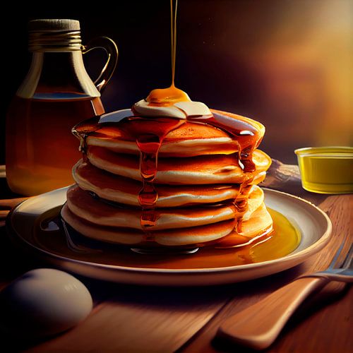 Freshly baked American Pancakes