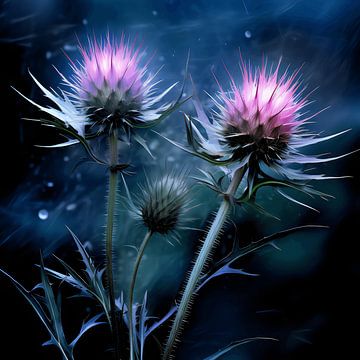 Betoverende Bloemenbol: De Globe Thistle in Paars van Karina Brouwer