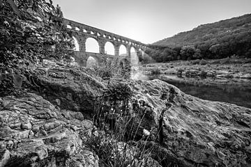 Pont Du Gard black and white by Manfred Voss, Black-White Photography