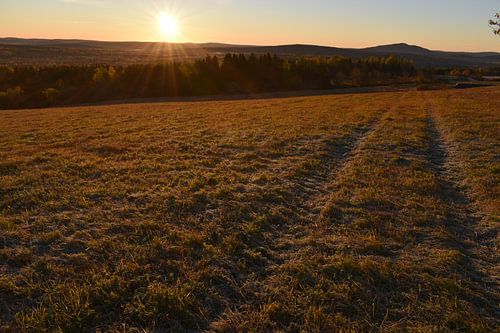 Ein Sonnenaufgang am Herbstmorgen