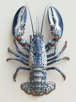 lobster with delft blue coloured armour