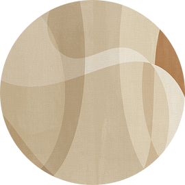 Scandinavische minimalistische kunst in beige, terracotta en bruin op linnen van Abstract Minimalist Art