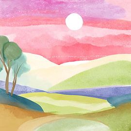 Sonnenuntergangsmalerei Aquarell 1.0