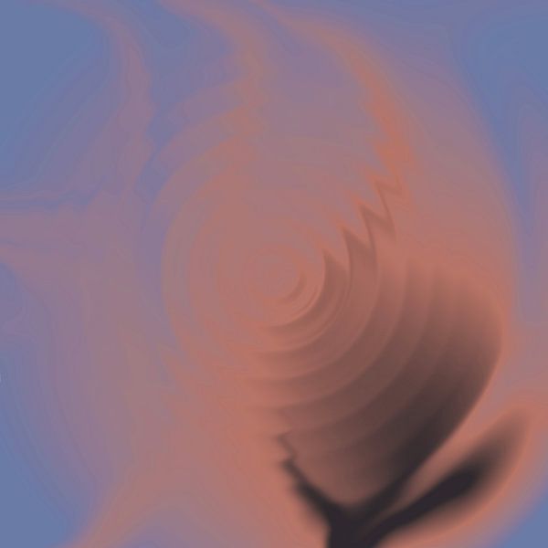 Ripples on water. Modern contemporary abstract in pink terra and blue I by Abstract Minimalist Art