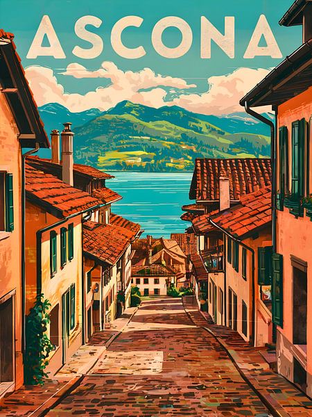 &quot;Ascona Travel Poster: Charmant und farbenfroh&quot; von Robert Swaine