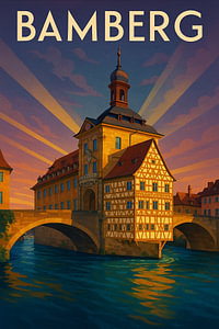 Bamberg Reiseposter - Historischer Altstadt-Charme