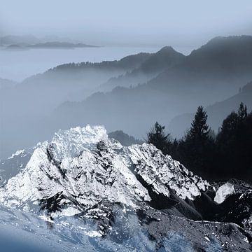 FOGGY BLUE MOUNTAINS  von Pia Schneider