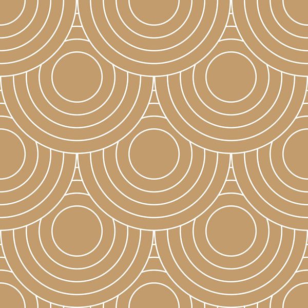 Retro Japans patroon. Abstracte geometrische illustratie in goud 5 van Dina Dankers