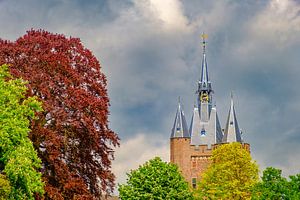 Sassenpoort in der Stadt Zwolle während des Frühlings
