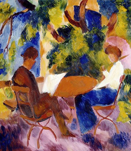 August Macke,Aan de tuintafel