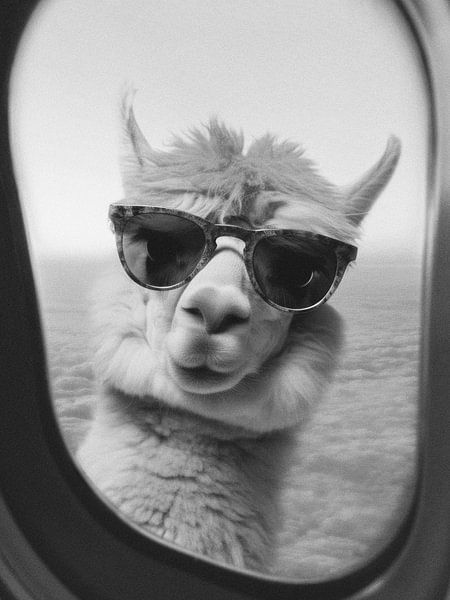 Drôle de lama noir et blanc par Dagmar Pels