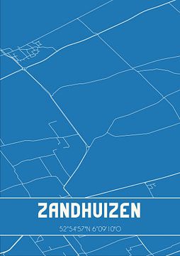 Blaupause | Karte | Zandhuizen (Fryslan) von Rezona