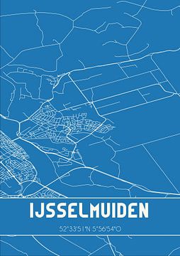 Blauwdruk | Landkaart | IJsselmuiden (Overijssel) van Rezona