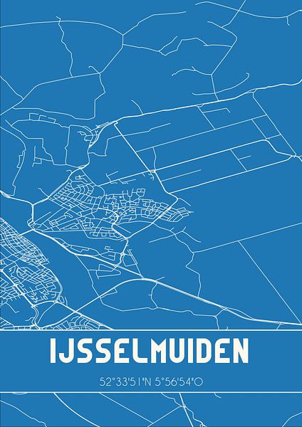Blueprint | Carte | IJsselmuiden (Overijssel) par Affiches de lieux