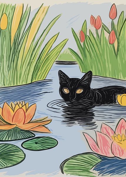 Swimming Cat by Rizal Azhari