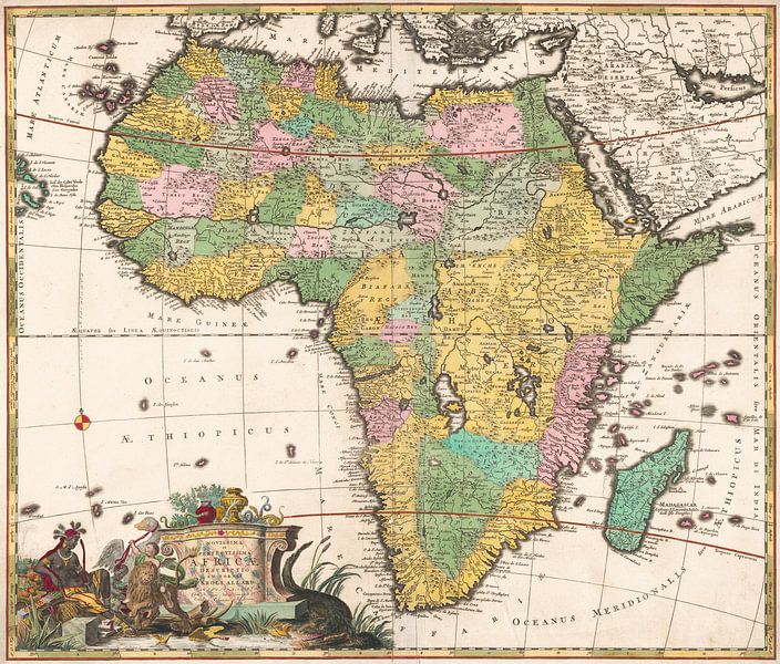 Karte von Afrika, Carel Allard von Meesterlijcke Meesters