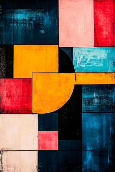 Abstract geometric painting with colour by Imperial Art House