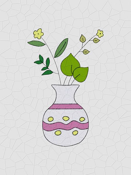 Buntstift mit gelben Blumen strukturiert von Golden Haze Studio