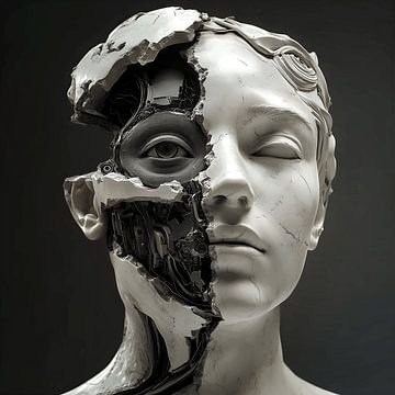 Classic bust mixed with high-tech