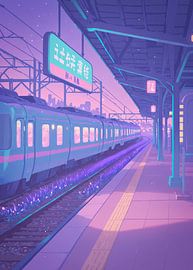 Anime Scenery Trein Japan van Ruzerin
