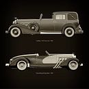 Cadillac V16 Town Car 1933 en Duesenberg SJ Speedster 1933 van Jan Keteleer (JanKé): Een reis voorbij het canvas thumbnail