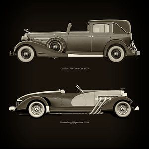 Cadillac V16 Town Car 1933 und Duesenberg SJ Speedster 1933