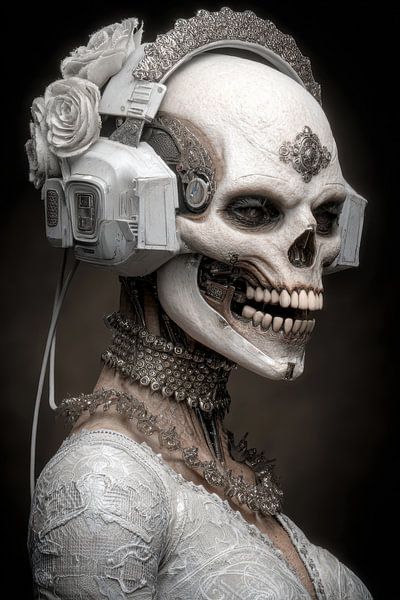 Cyberpunk Skull Bride Portrait par Matthias Hauser