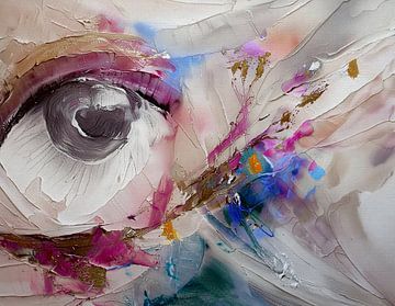Abstract kleurrijk schilderij - Good Looking. van Studio Pieternel