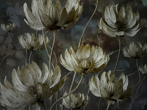 Growing Old - modern fantasie bloemstilleven