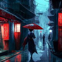 The woman with the umbrella