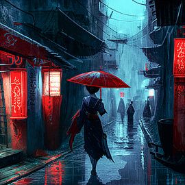 The woman with the umbrella by Max Steinwald