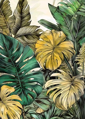 Bloemen bladeren plant kunst