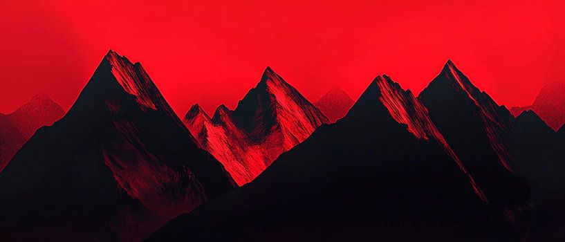 Berge im roten Dunst – Mystisch von Poster Art Shop