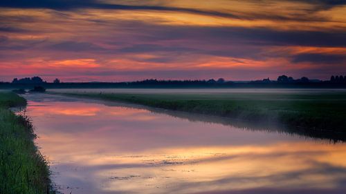 Polder zonsondergang