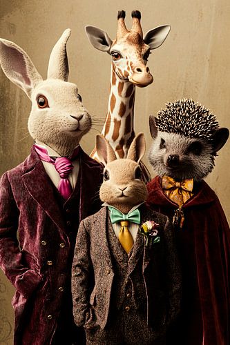 Des animaux élégants dans des vêtements uniques