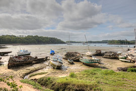 HDR urbex Cimetiere a bateaux scheepskerkhof te Quelmer bretagne