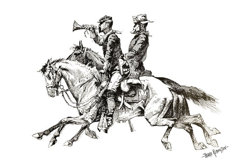 Postrijder door Frederic Remington -Reproductie- van Ingo Laue