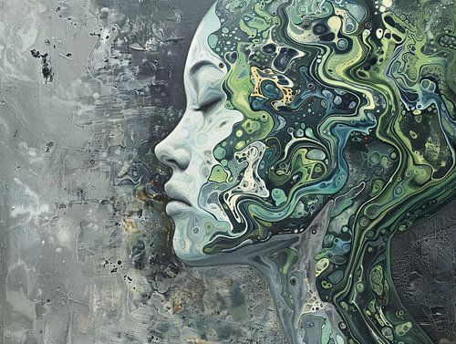 Frau mit Farben | Gesicht in Bewegung