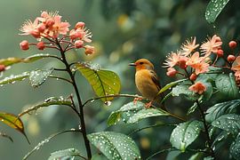 Classic bird on a branch by Art & Soul Creations