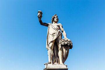 Standbeeld van de Griekse god Bacchus in de binnenstad van Florence van WorldWidePhotoWeb