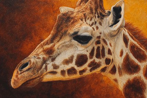 Giraffe Sunshine in Warm Realism by Eva Lee