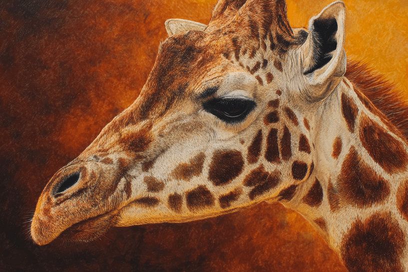 Giraffensonnenschein in warmem Realismus von Eva Lee