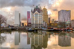 Maison blanche avec coucher de soleil sur Prachtig Rotterdam