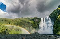 Der Wasserfall Skogafoss in Island an einem Sommertag von Sjoerd van der Wal Fotografie Miniaturansicht