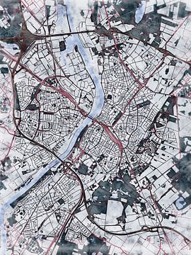 Kaart van Venlo in de stijl 'White Winter' van Maporia