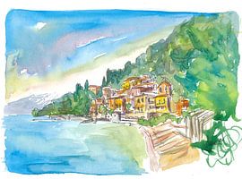 Romantique Varenna Lago di Como Village lacustre italien avec vue sur les montagnes