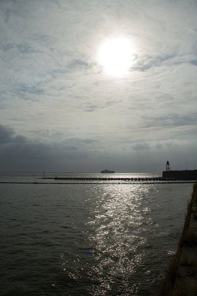 Laagstaande zon over de Westerschelde by Abra van Vossen