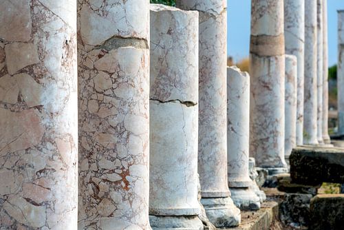 A row of demolished temples